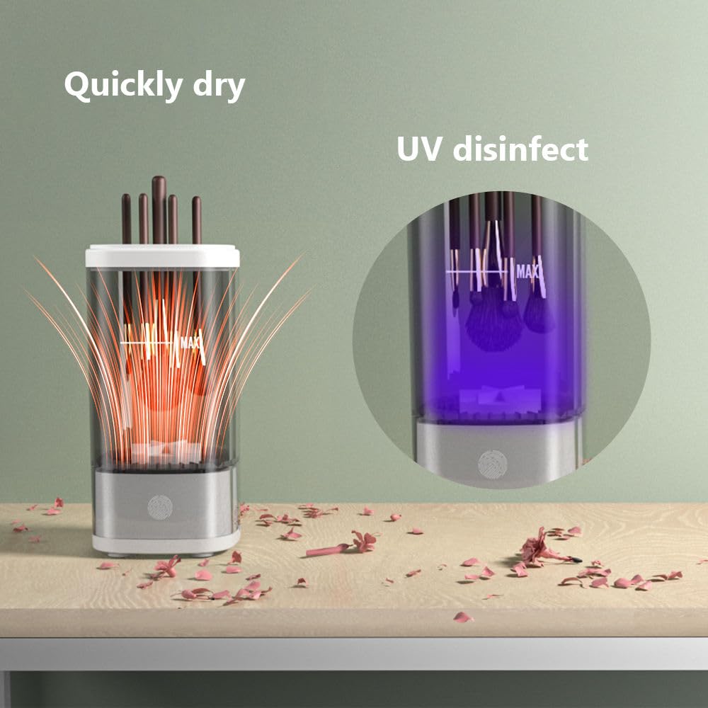 Makeup Brush Cleaner Machine - Electric Make up Brushes Cleaner Cleanser for All Size Beauty make up Brush, makeup brush and sponge cleaner with Dryer