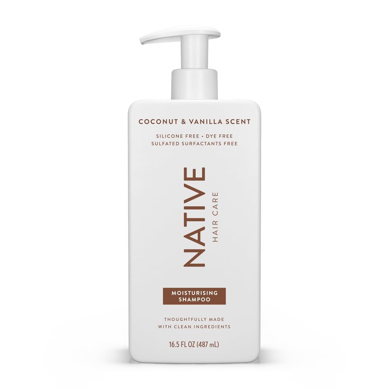 Native Coconut & Vanilla Moisturizing Vegan Shampoo, Clean, Sulfate, Paraben and Silicone Free - 16.5 fl oz
