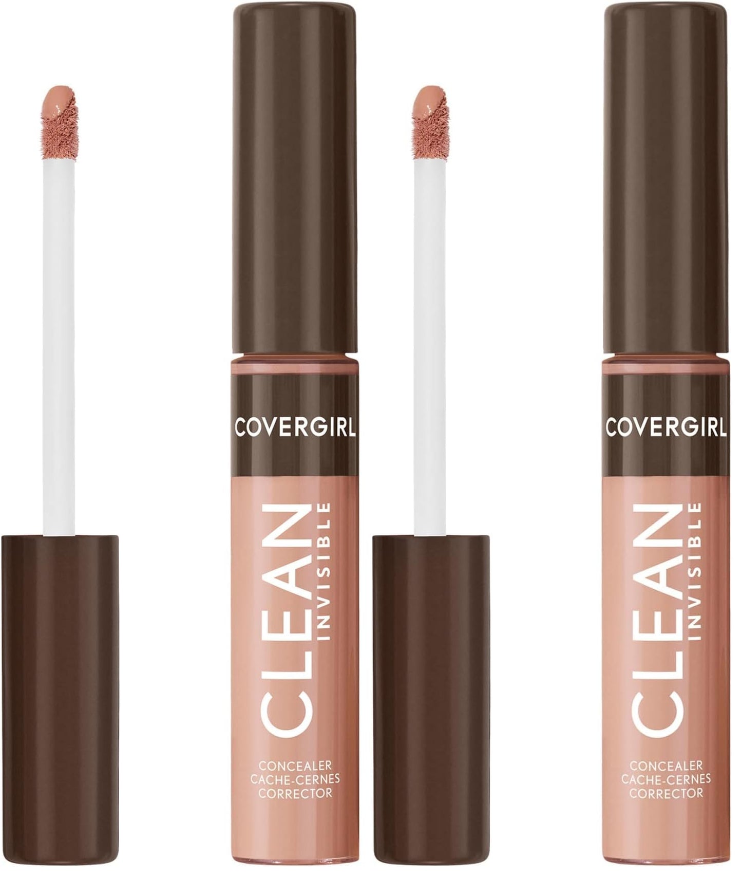 Covergirl Clean Invisible Concealer, Lightweight, Hydrating, Vegan Formula, Natural Beige 140, 0.23oz (Pack of 2)