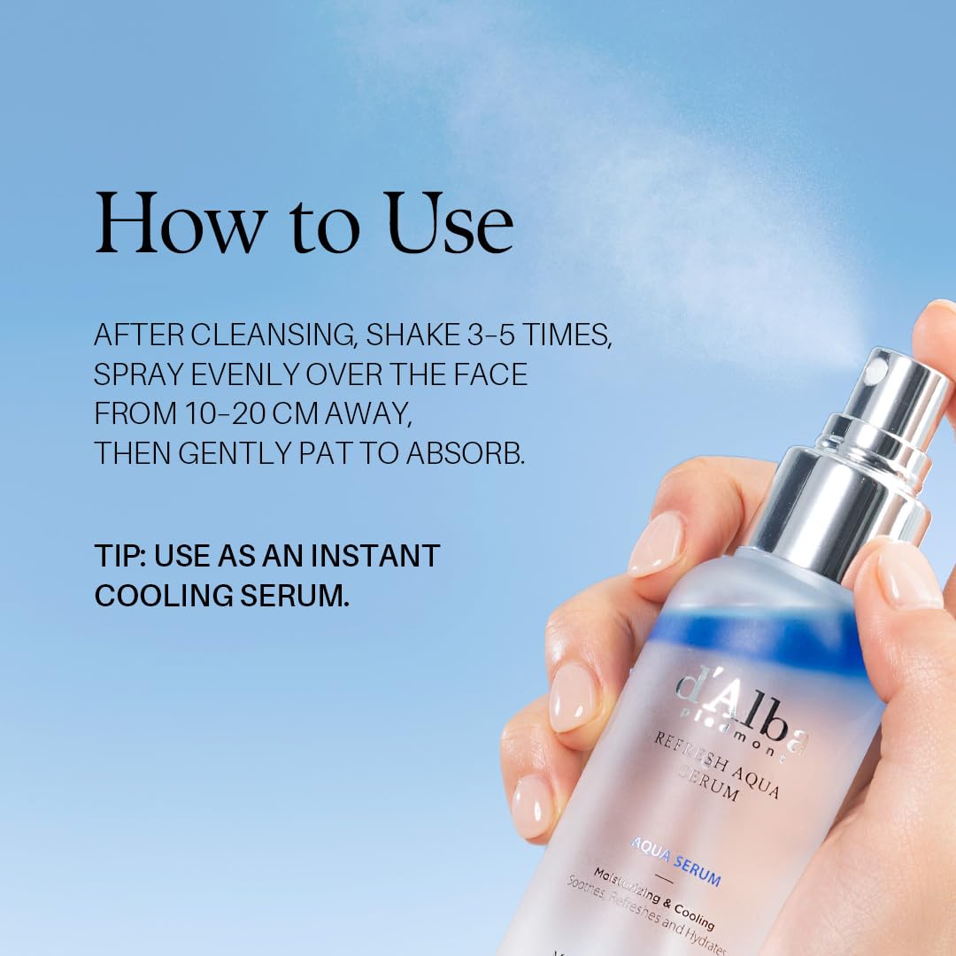 d'alba Piedmont Italian White Truffle Spray Serum, Vegan Skin Care, Light-weight Face Moisturizer, Glow Serum for Radiant Skin, All In One Mist, Korean Skin Care