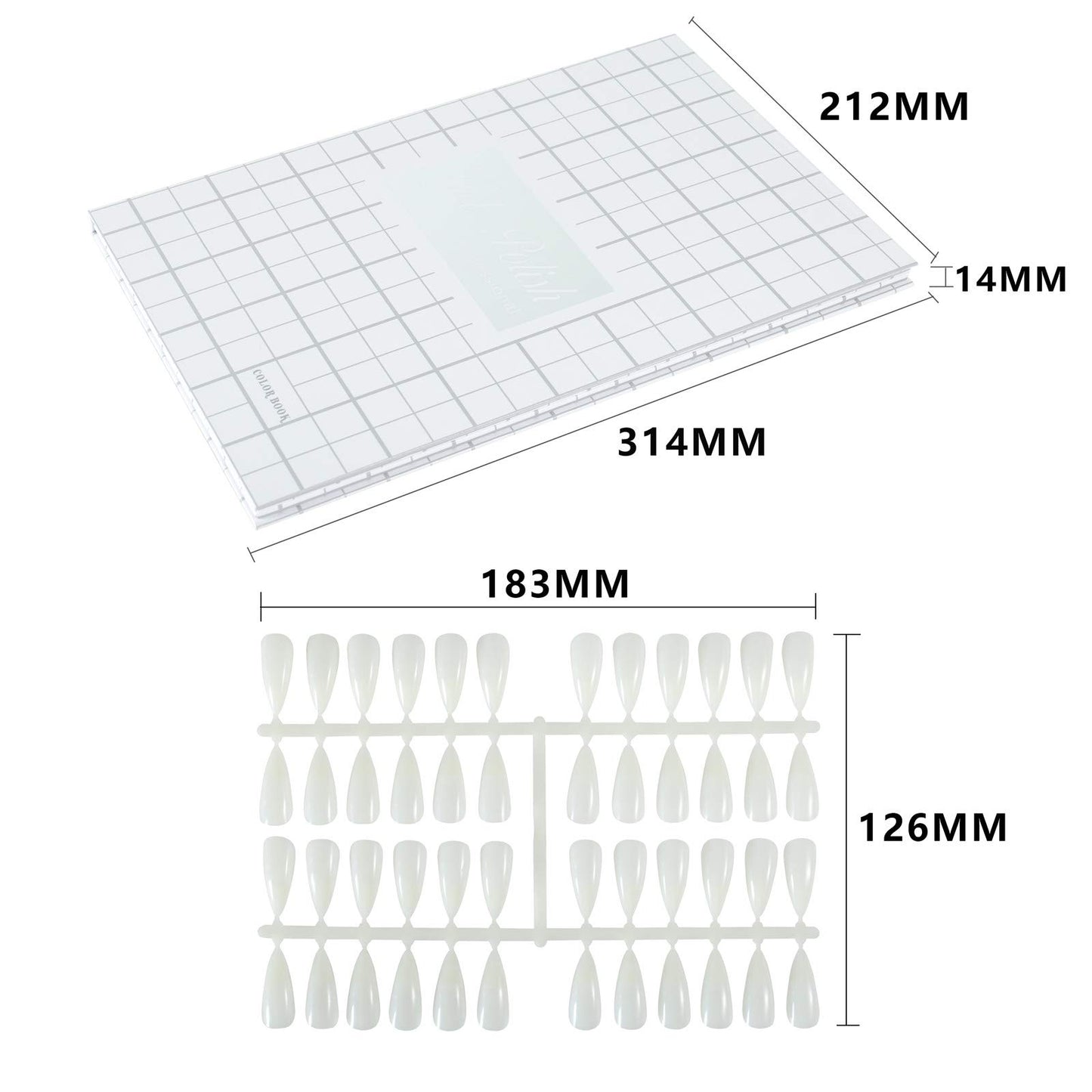 NMKL38 160 Nail Color Display Book Chart with 240 Nail Tips UV Gel Polish Color Card Board Salon Tools (A03)