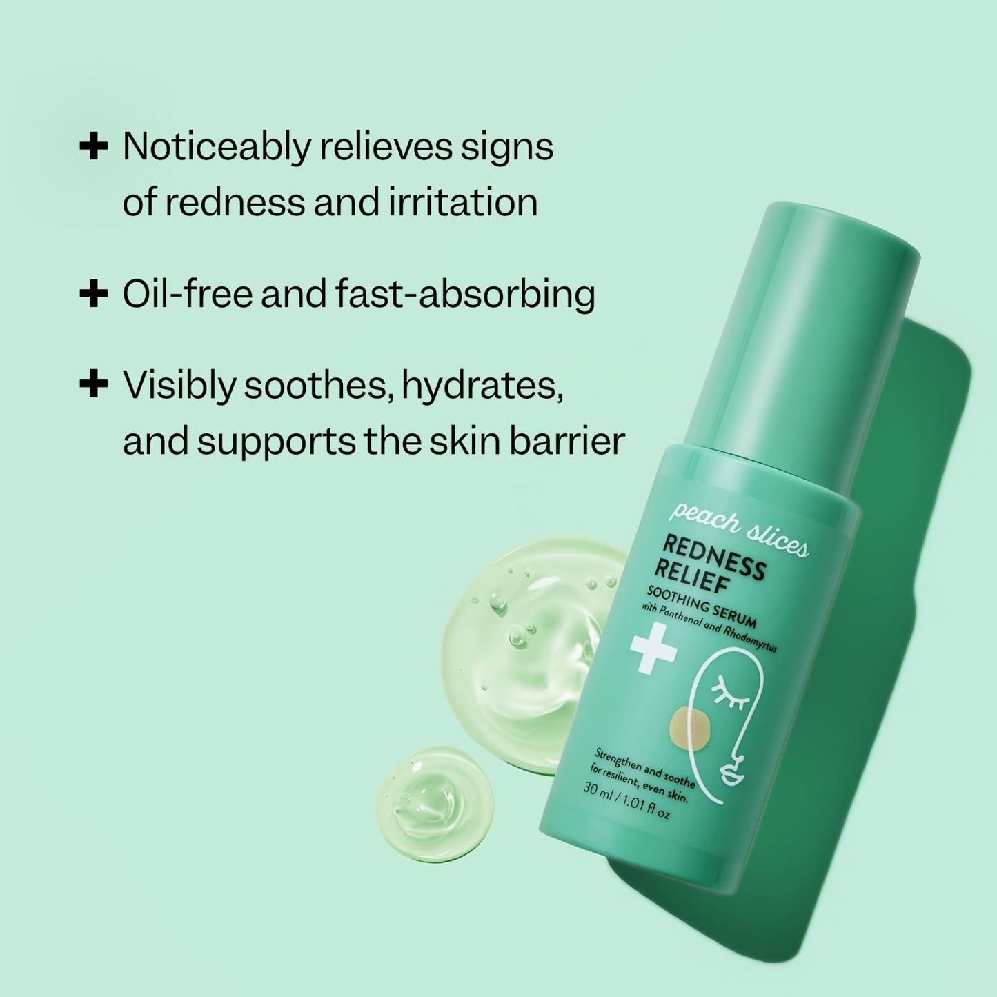Peach Slices - Redness Relief Soothing Serum (1.01 oz) - Strengthen & Soothe - Resilient & Even Skin - Panthenol, Rhodomyrtus, Cica, & Allantoin - Vegan, Cruelty Free, Korean Skin Care & Beauty
