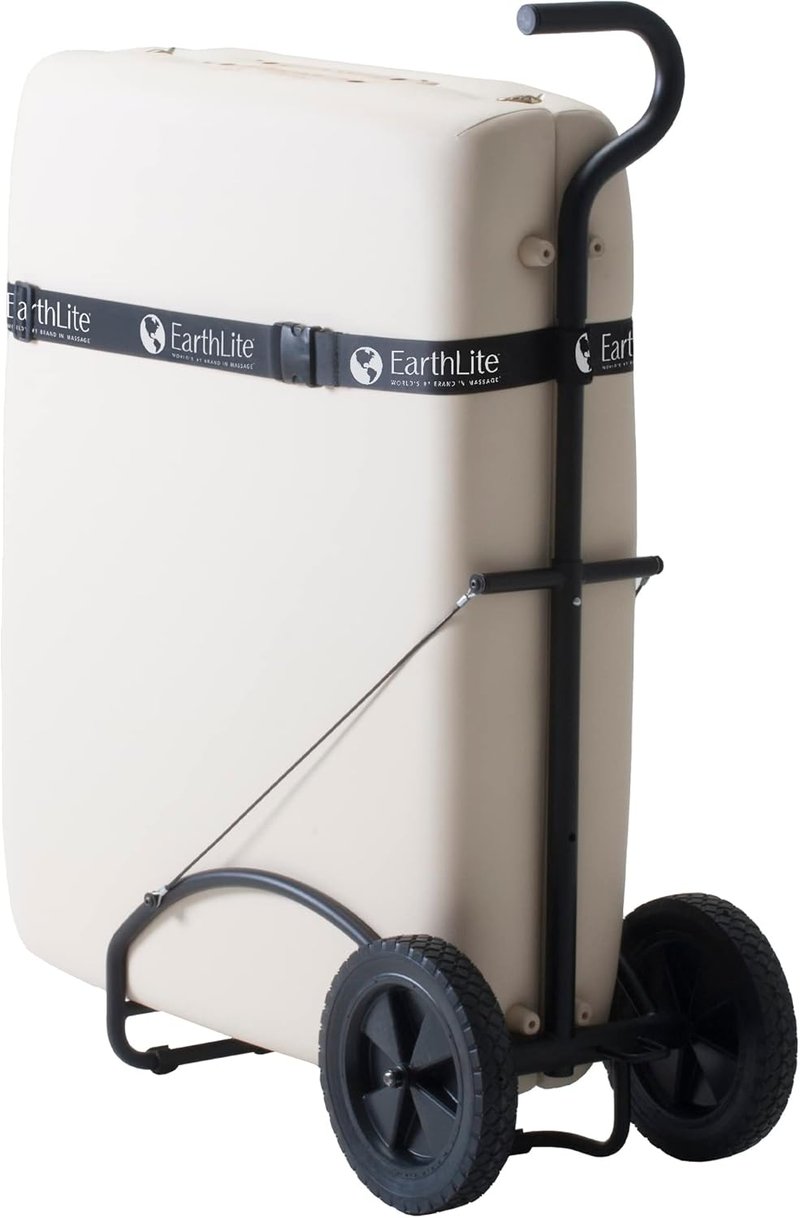 Massage Table Traveler Cart - Sturdy Design with Large Rubber Wheels & Telescoping Handle | Fits Most Brands