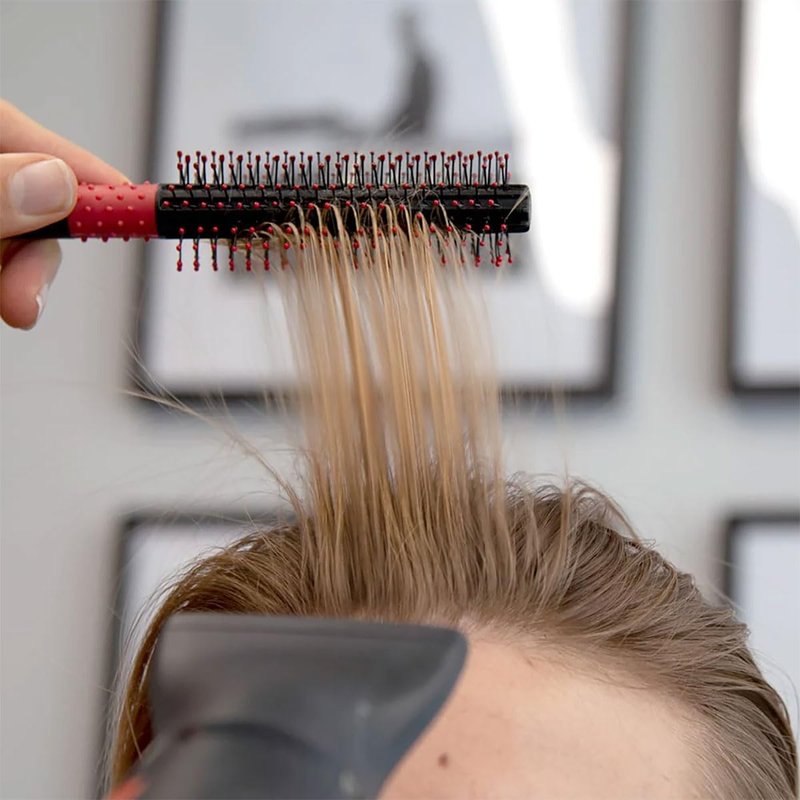 Uppercut Deluxe Quiff Roller Hair Brush for Men and Women – Round Styling Brush for Volume, Lift & Pompadour Styles – Blow Dry Quiff Roller with Ball Tip Bristles, Non-Slip Grip, Barber Styling Tool