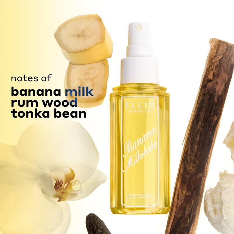 Ellis Brooklyn Banana Milkshake Perfume Mist - Sweet Gourmand Fragrance with Banana Milk & Vanilla | 90ml/3 fl oz