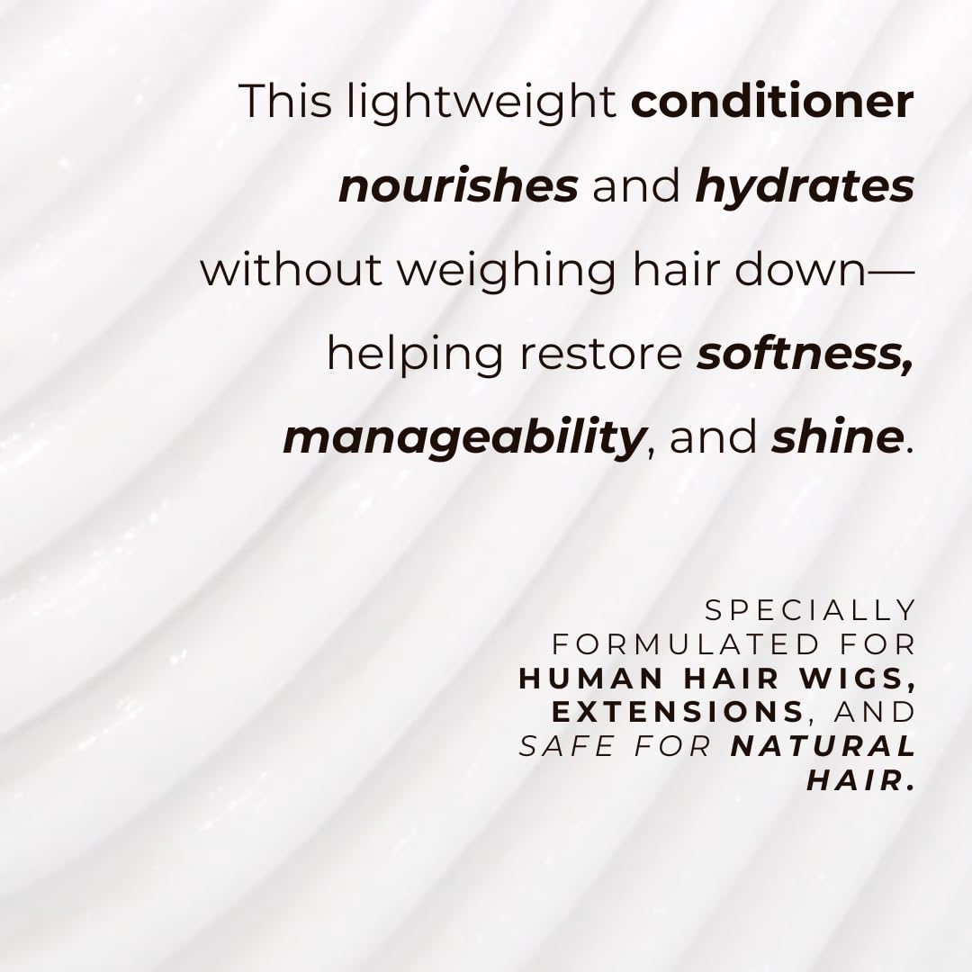 WIG WASH Sulfate-Free Conditioner for Human Hair Wigs & Extensions, 8 oz