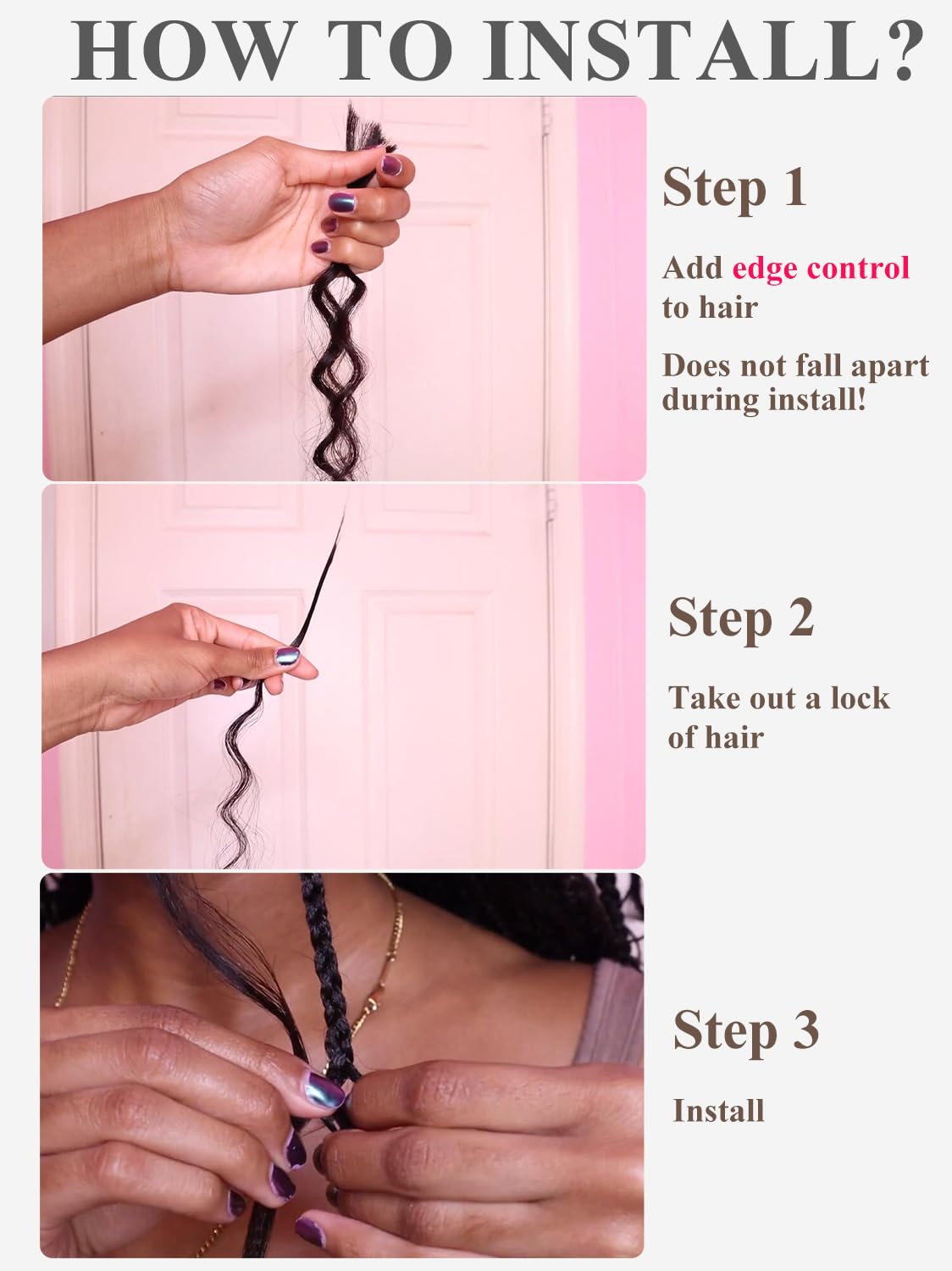 12A Human Braiding Hair - 24 Inch Water Wave for Boho Knotless Braids | 50g Unprocessed Brazilian Virgin Hair