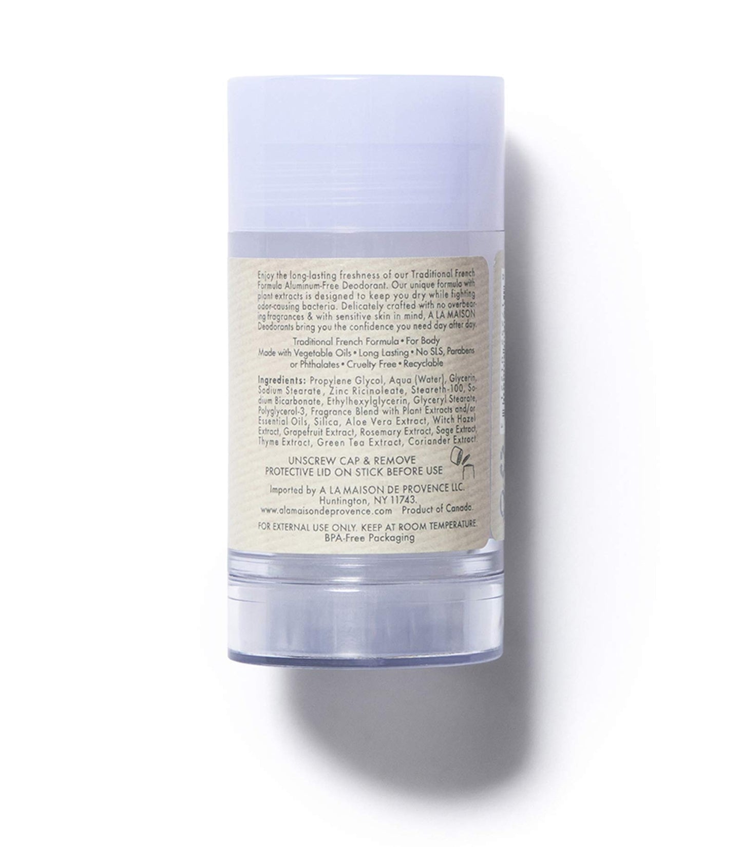 A La Maison Natural Deodorant, Traditional French Formula with Shea Butter, Coconut & Essential Oils, Aluminum-Free, Vegan, Long-Lasting Odor Protection (2.4 Oz, 2Pack, Fresh Sea Salt)