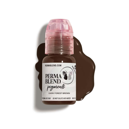 Perma Blend - Dark Forest Brown - Microblading Ink for Permanent Eyeliner - Professional Tattoo Ink - Neutral Cool Dark Brown Tattoo Ink Makeup - Vegan (0.5 oz)