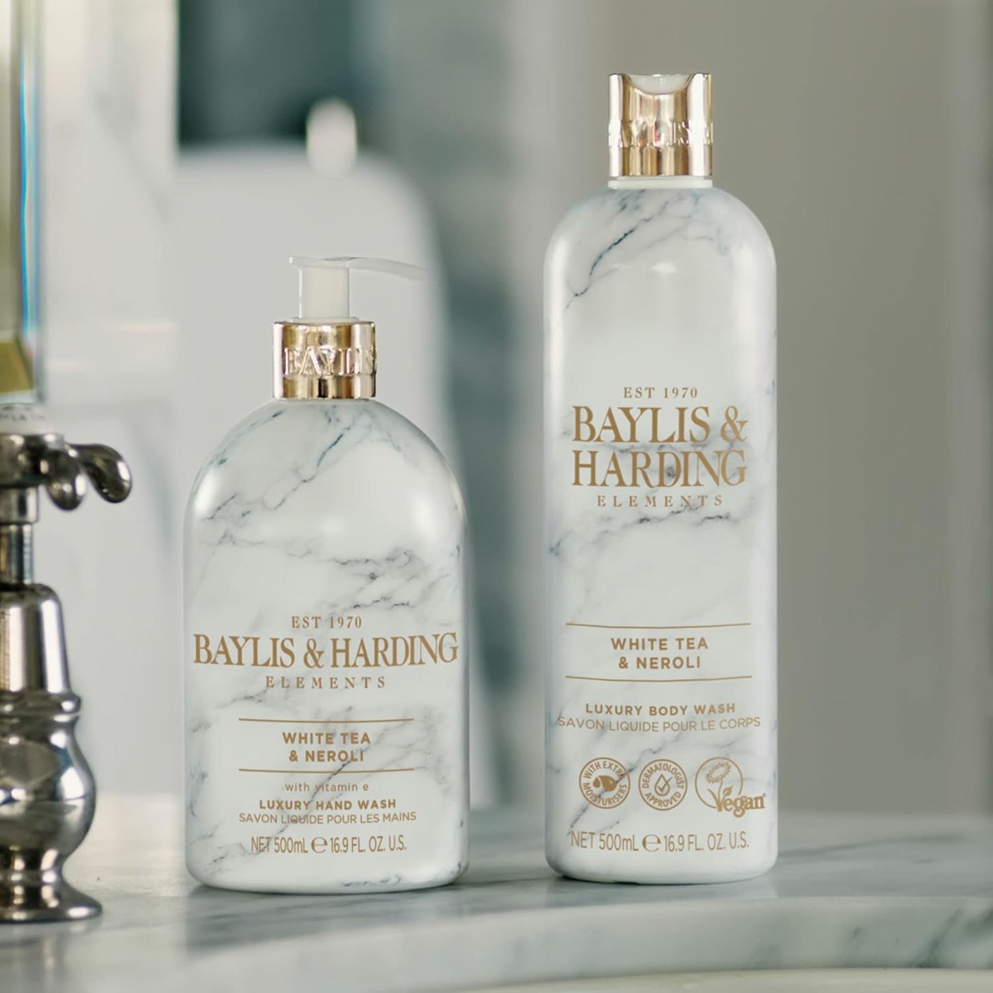 Baylis & Harding Liquid Hand Soap - White Tea & Neroli Scent | 16.9oz Dispenser (3-Pack)