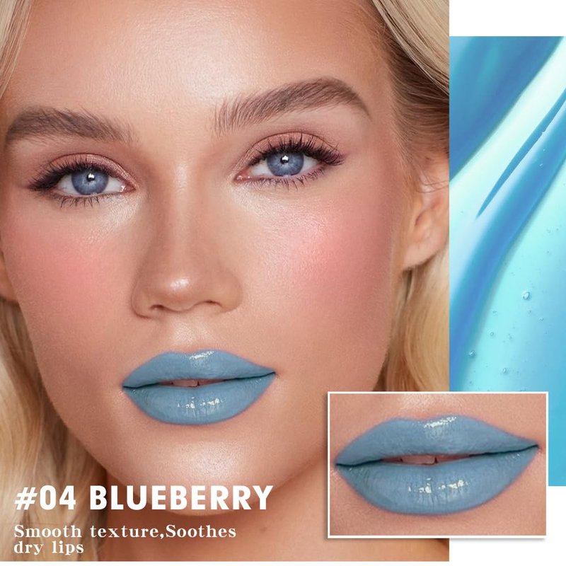 Blueberry Tinted Lip Balm - Nourishing Moisturizer for Dry Lips | Hydrating, Lightweight Gloss, 04#