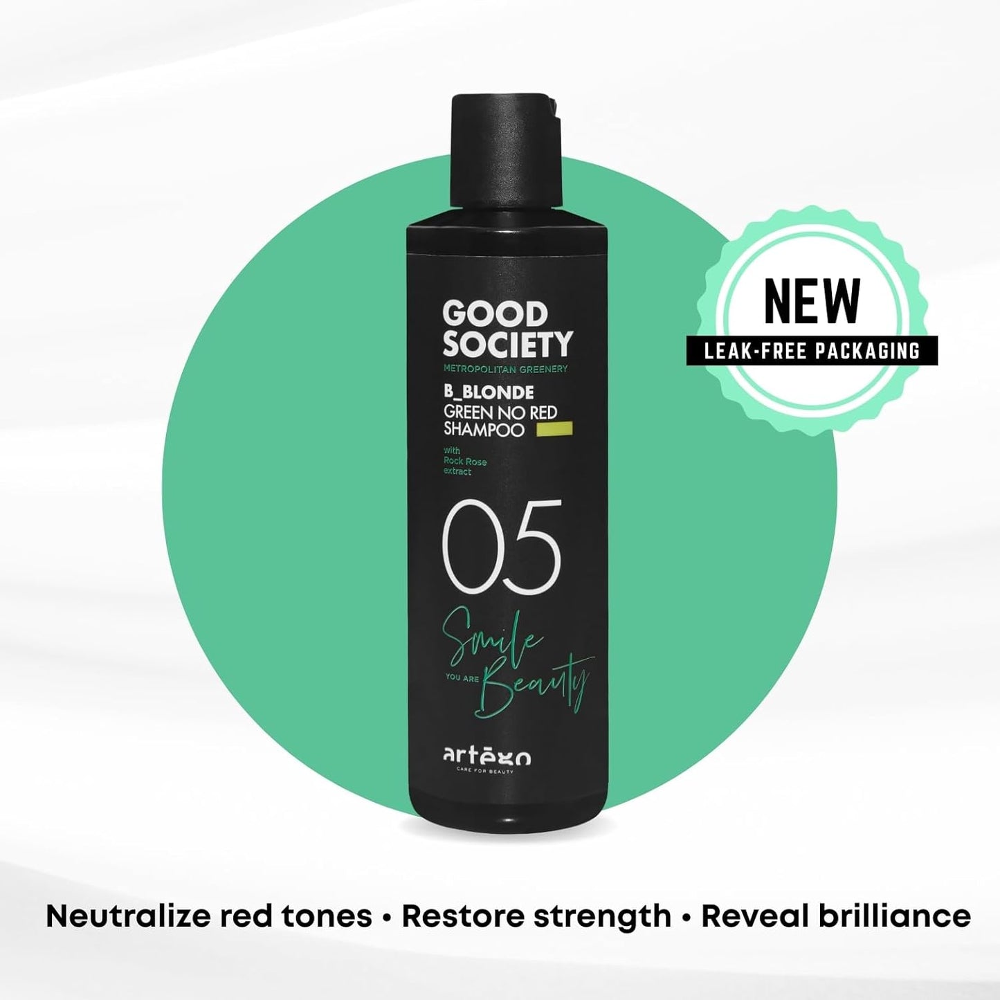Artègo B_Blonde Green No Red Shampoo - Tone Neutralizing for Blonde, Brunette, & Bleached Hair | 8.5 fl oz