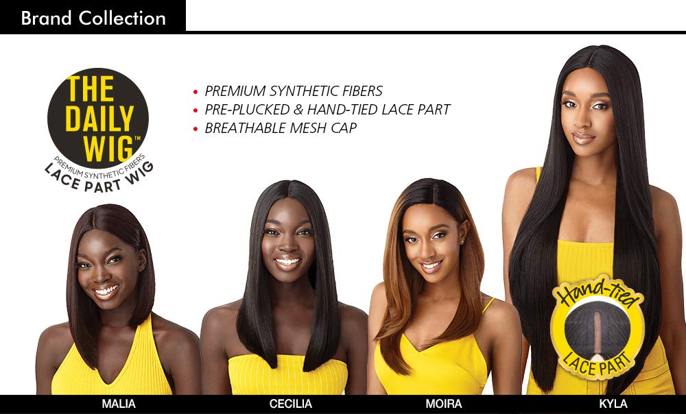 THE DAILY WIG Outre Synthetic Hair Lace Part Wig MOIRA (Color:DR27)