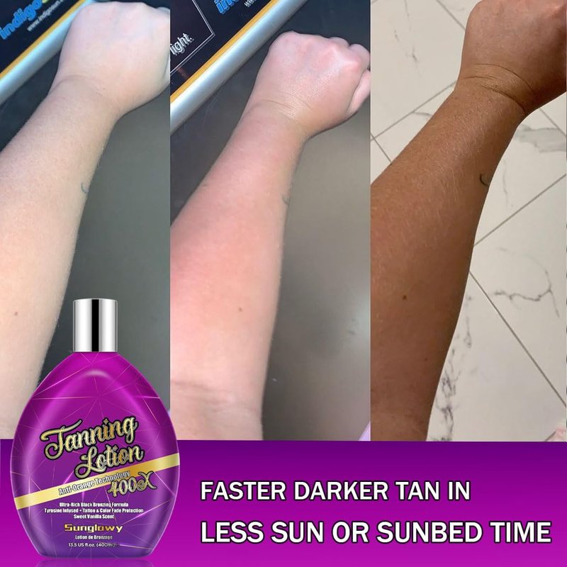 Indoor Tanning Lotion - Bronzer for Fast Dark Tan | DHA-Free Vanilla, 13.5 Fl. Oz