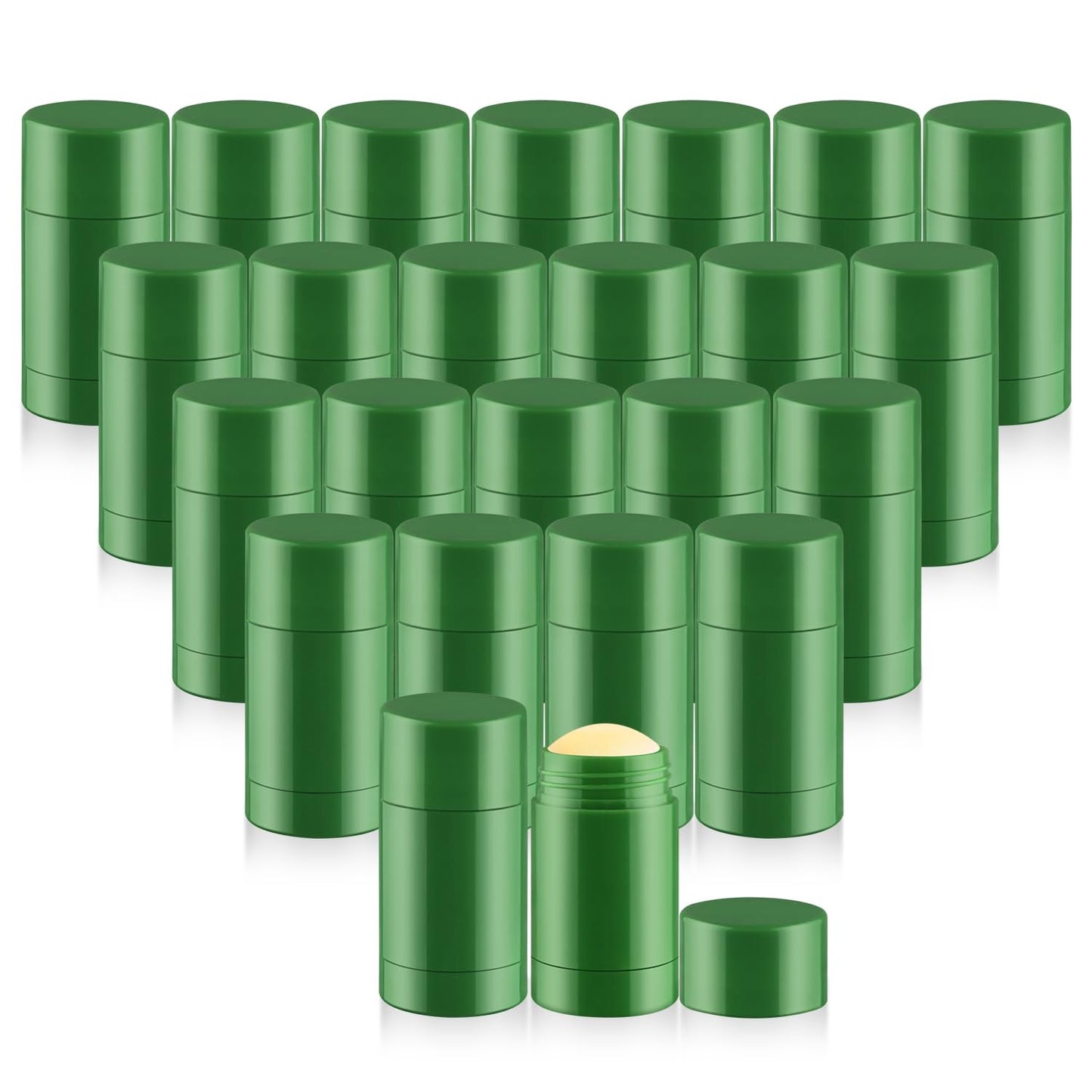 glasstore 24 Pack 40ml/1.3oz Empty Deodorant Containers Twist-Up Refillable Deodorant Tubes Plastic Deodorant Bottles Bottom-fill Lip Balm Tubes For DIY Homemade Deodorant Aromatherapy Balm (green)
