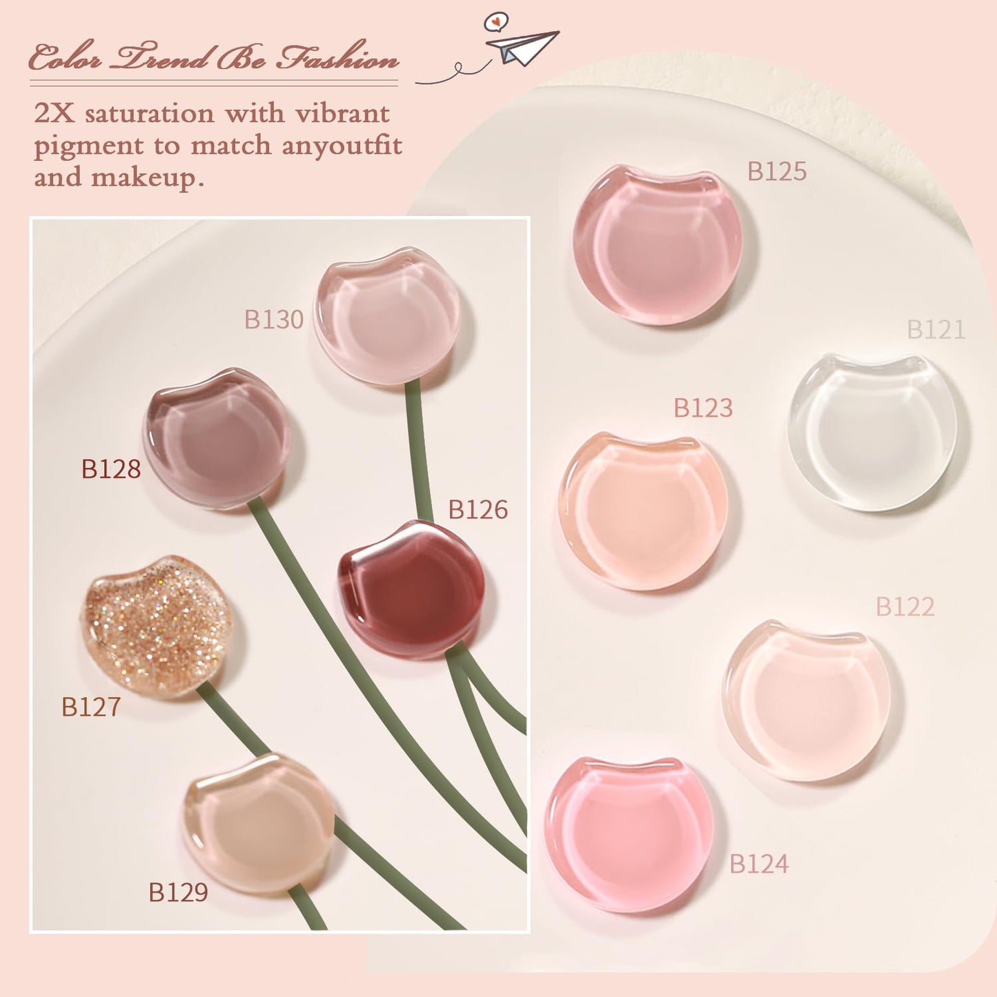 Larvall Beautpal 40 PCS Gel Nail Polish Set All Seasons Collection 36 Colors Gel Polish 7ml Popular Nude Pink Red Blue Glitter Nail Polish Starter Kit Soak off Nail Art DIY