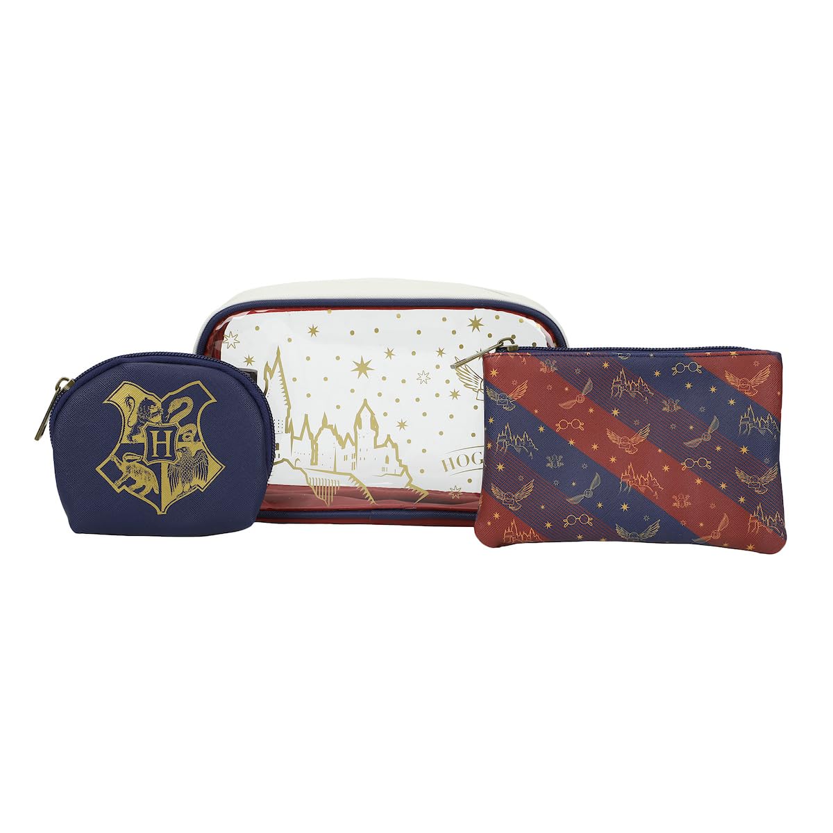 Bioworld Harry Potter Hogwarts Travel Cosmetic Bags - Set of 3
