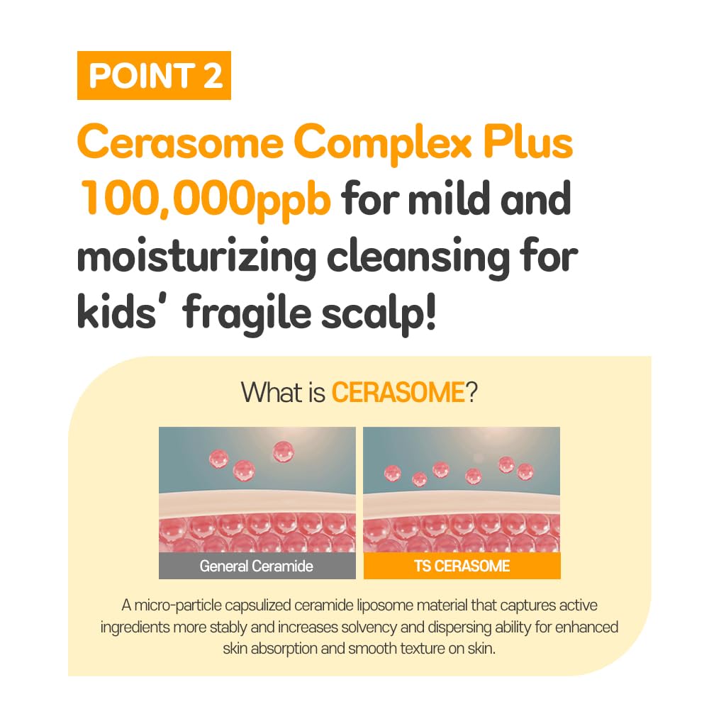 TS Kids Shampoo – Tear-Free, Sulfate-, Paraben-, Silicone- & Allergen-Free | 14.1 fl oz / 400ml | Gentle Korean Kids Hair Care