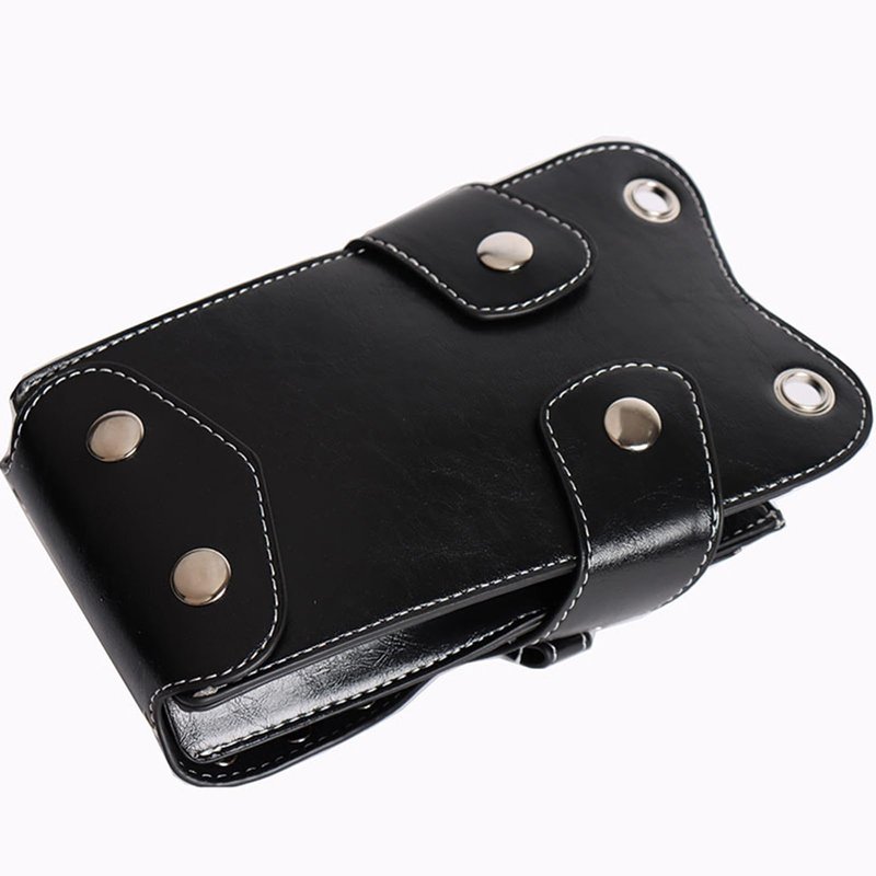 Hairdresser Waist Bag Shear Holder, 7-Slot Hairstylist PU Leather Barber Scissors Holster Pouch Tool Bag, Detachable Hair Cutting Organizer for Combs, Clippers, Spray Bottles (Pink)
