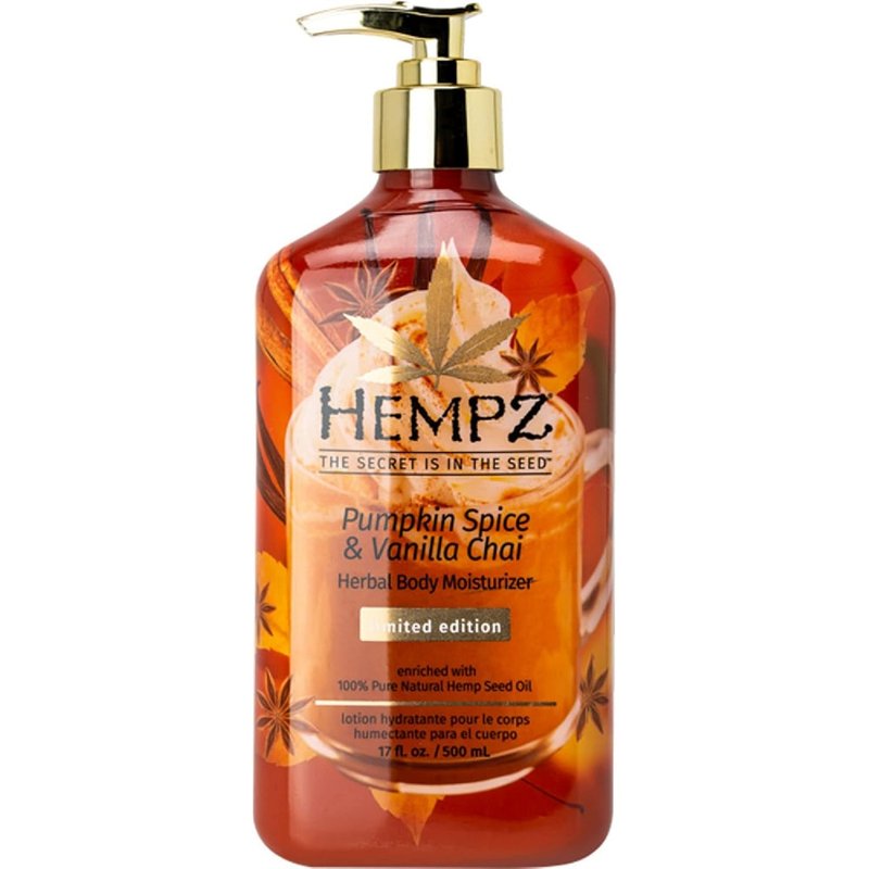 Hempz Pumpkin Spice & Vanilla Chai Body Moisturizer - 17 oz Hydrating Cream for Dry Skin
