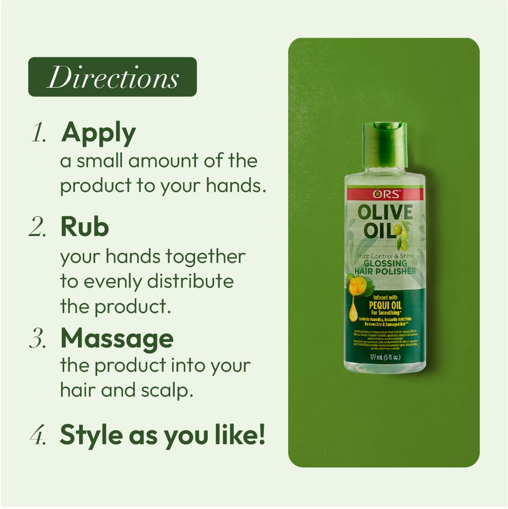 ORS Olive Oil Anti-Frizz Glossing Hair Polisher 6.0 Ounce (Pack of 4)