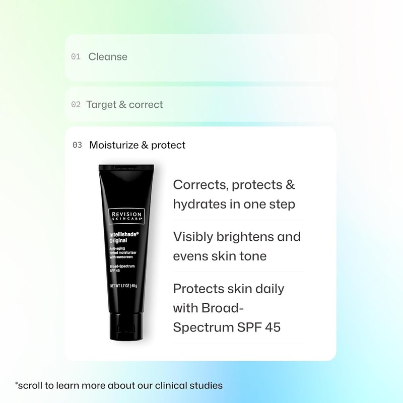Revision Skincare Intellishade® Original SPF 45 - Anti-Aging Tinted Sunscreen for Face | Hydrating Daily Moisturizer, 1.7 oz