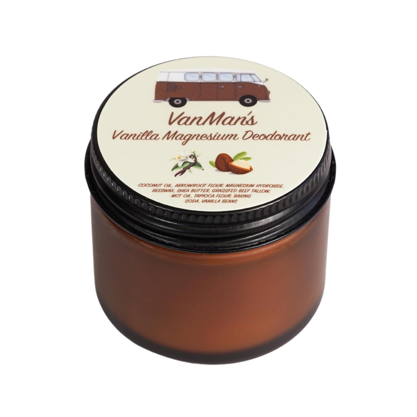 Magnesium & Vanilla Jar Deodorant - Natural Aluminum-Free Formula | Effective Odor Control with Tallow & Shea Butter - 2.8oz