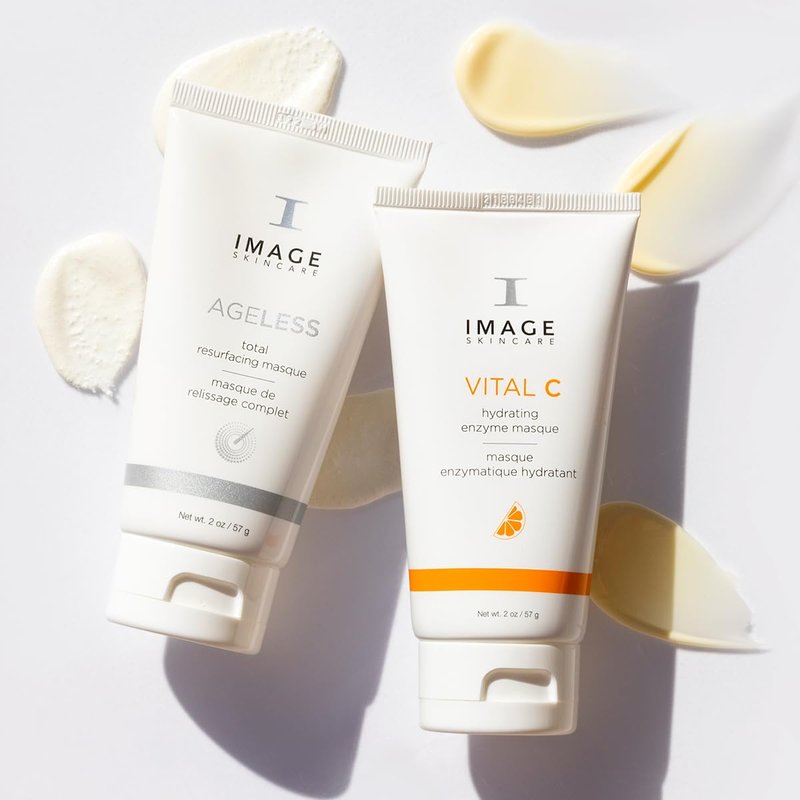 IMAGE Skincare Facial Fix Power Duo - VITAL C Hydrating Enzyme Masque & AGELESS Total Resurfacing Masque for Smoother, Brighter Skin