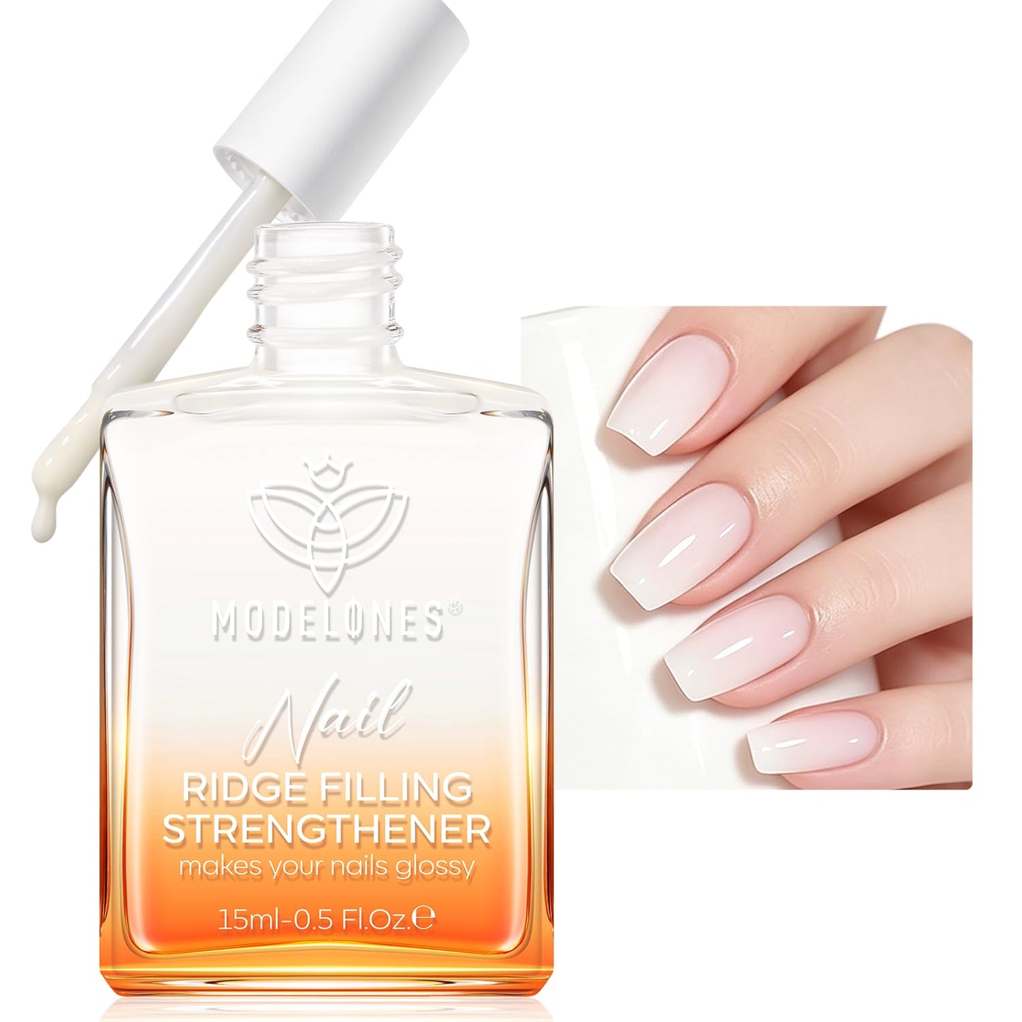 modelones Nail Strengthener and Growth Nail Polish Nail Hardener Extra Strong and Growth Nail Repair for Damaged Nails Strengthening Polish