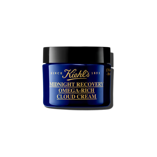 Kiehl's Midnight Recovery Omega-Rich Cloud Night Cream, Anti-Aging Face Moisturizer Plumps & Restores Skin, Naturally Derived Formula Restores Barrier, Boosts Radiance & Moisture, For All Skin Types