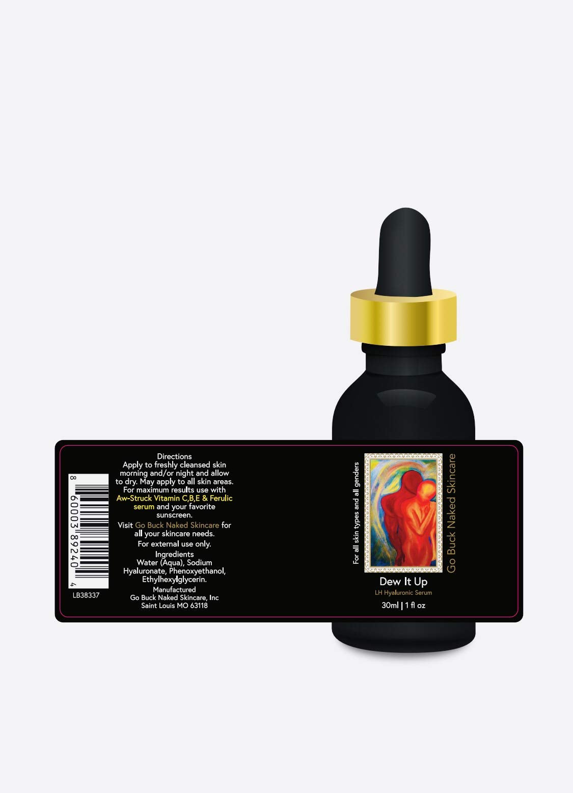 Dew It Up Serum 100% Hyaluronic Acid. Made in USA Natural Organic Moisturizer for Men & Women Anti aging Pore minimizer-Best Hyaluronic acid 1,000x its moisture weight