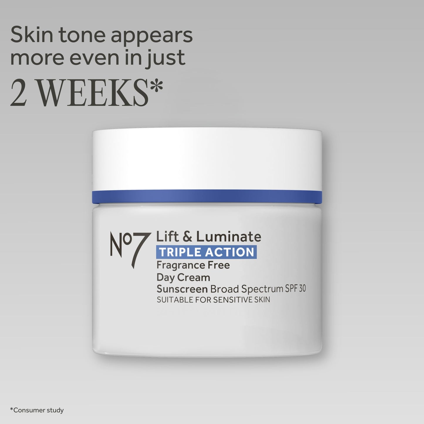 No7 Lift & Luminate Triple Action Face Cream - Fragrance Free Face Moisturizer with SPF 30 - Formulated with Anti Aging Collagen Peptides & Brightening Complex (1.69 Oz)