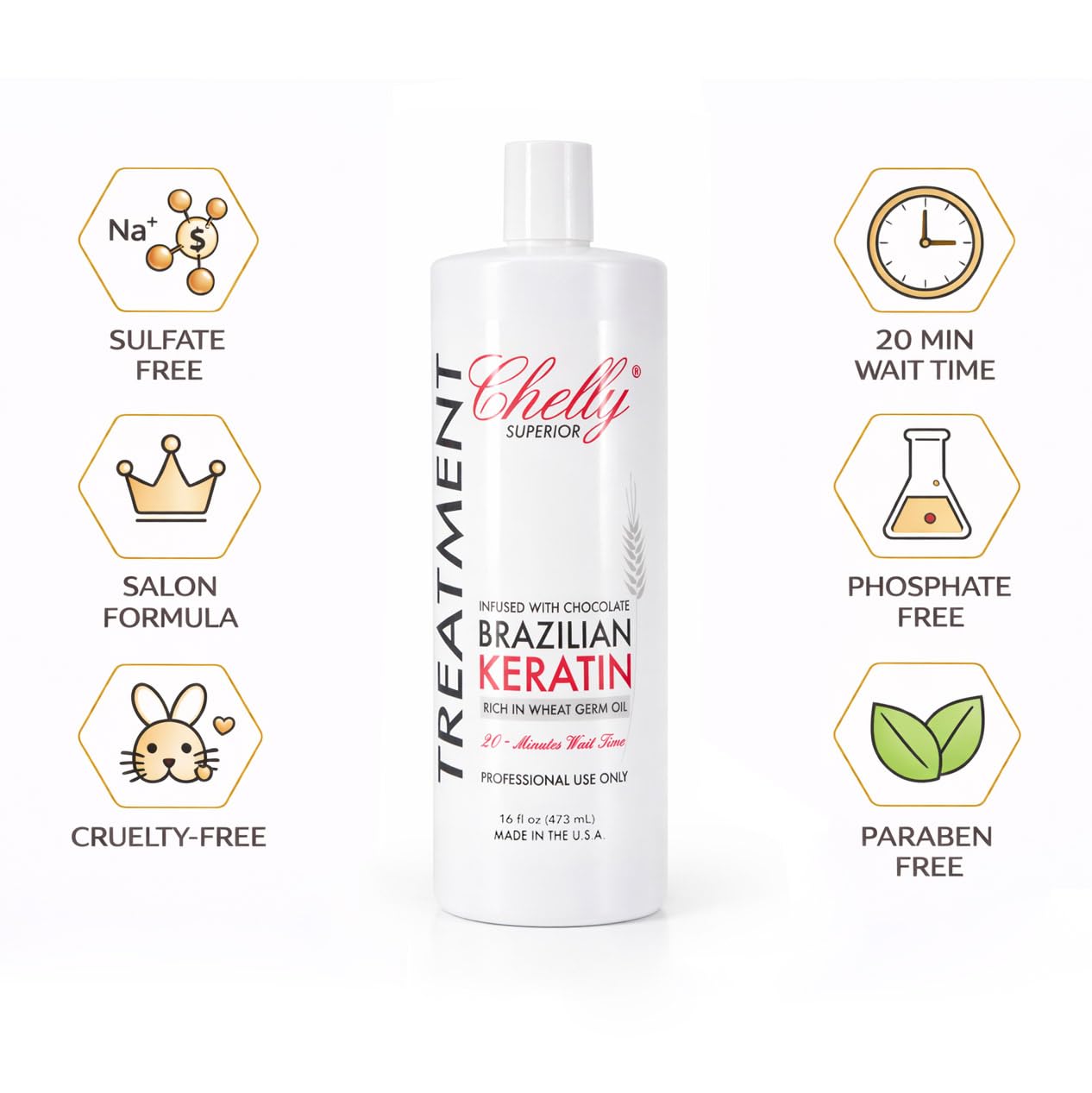 Brazilian Keratin Treatment - Superior Hair Straightening & Smoothing System | 16 fl oz