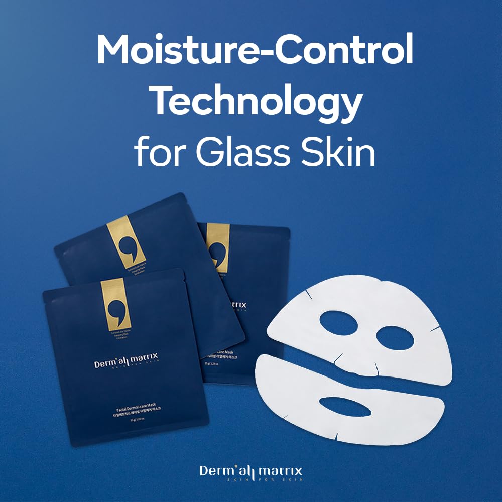 Daily Facial Dermal-Care Mask Pack | Lifting, Hydrating, Collagen Sheet Mask for Wrinkles & Dry Skin - 4 Sheets (1 Week)