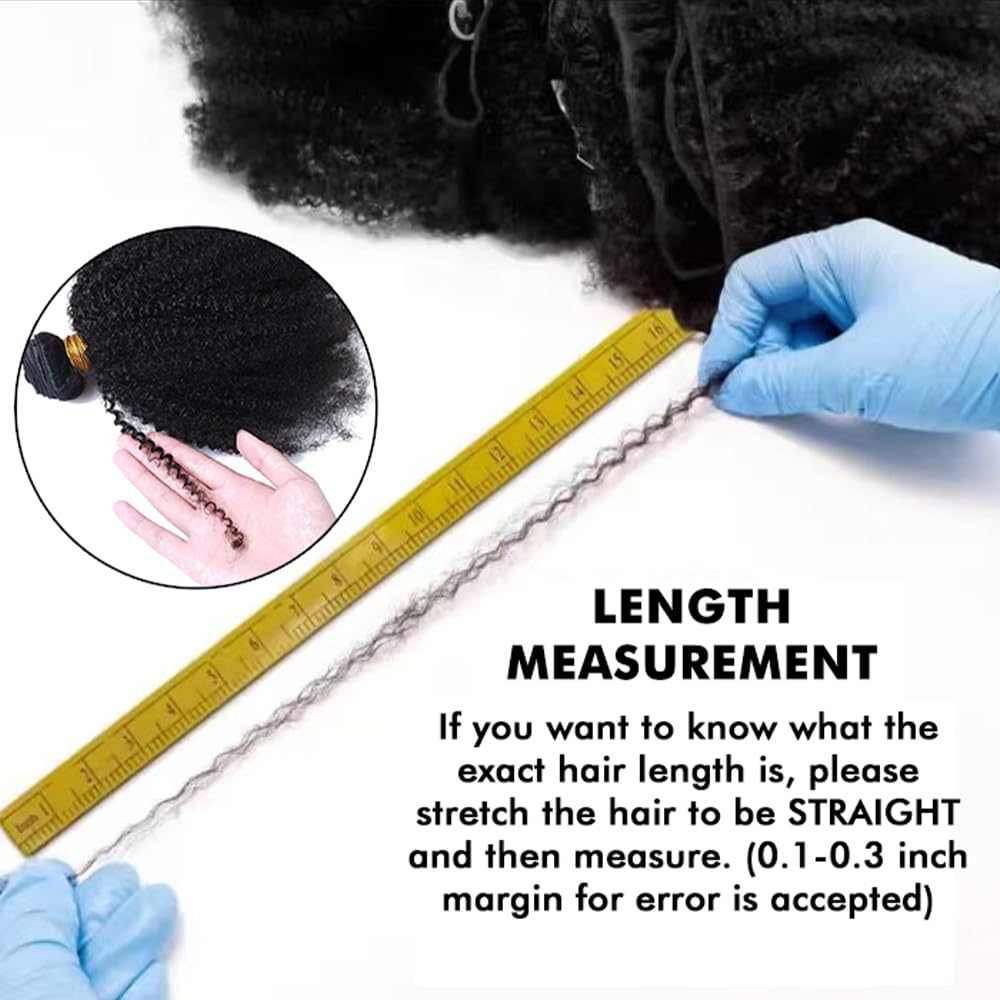 Mongolian Afro Kinky Curly Human Hair Bundles 10 10 10 Inch Afro Curly Weave Hair Extensions for Black Women Unprocessed Virgin Hair Afro Kinky Human Hair Bundles Natural Color