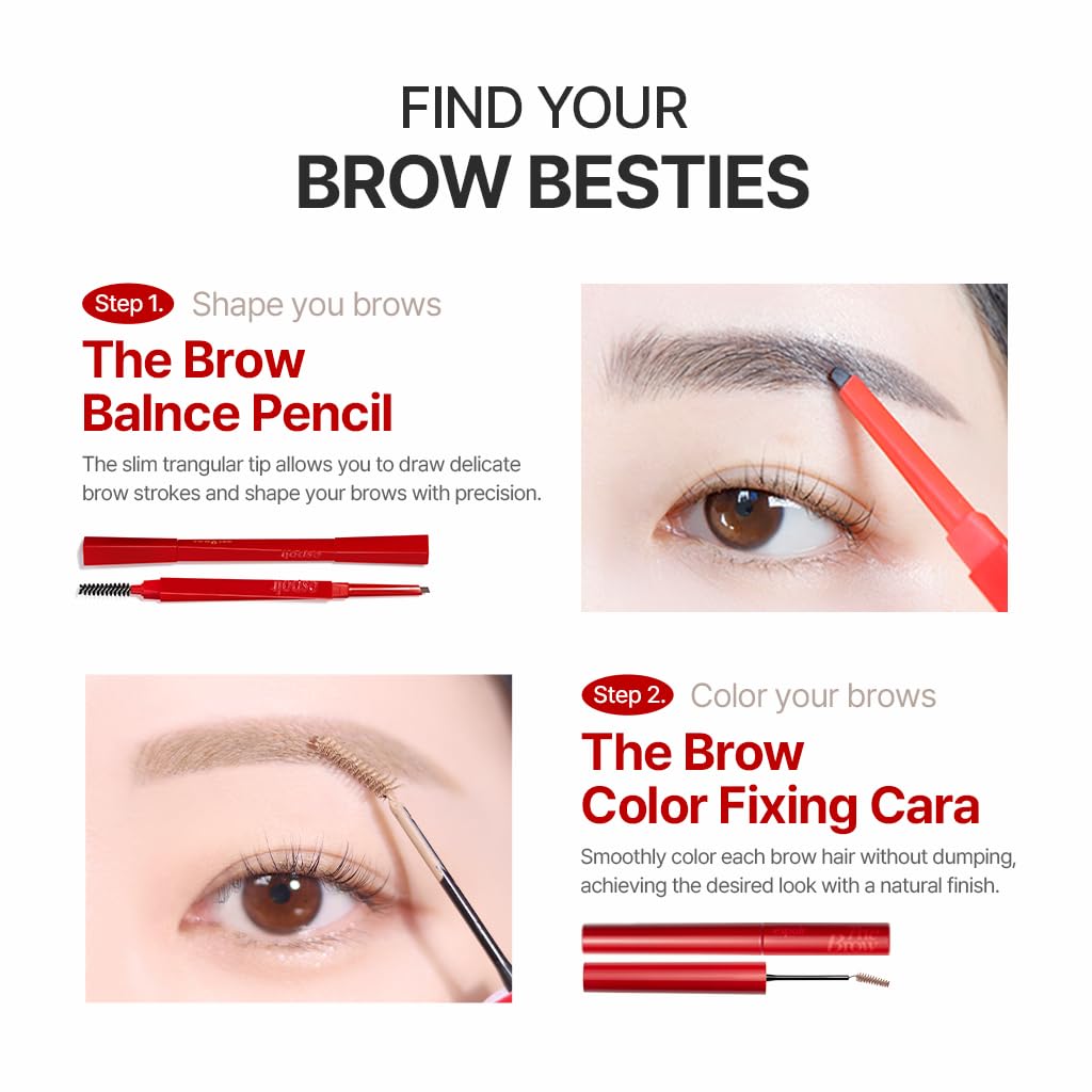 Espoir The Brow Color Fixing Cara #4 Fake Bleach | Easy Fixing without Clumping with Skinny Brush, Long-Lasting & Smudge-proof Eyebrow Mascara, Soft Mood Coloring Tinted Gel, Korean Makeup, 0.1 Fl Oz.
