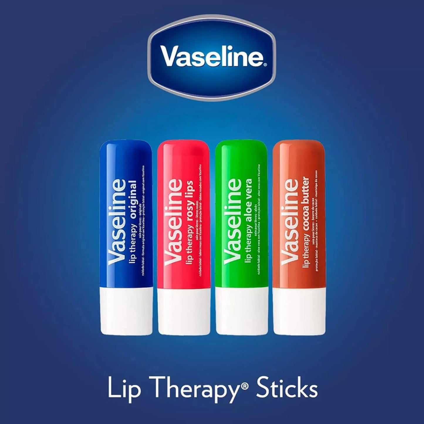 Vaseline Lip Therapy Advanced Healing Lip Balm - 12-Pack | Moisturizing White Petroleum, 0.25 Oz Each