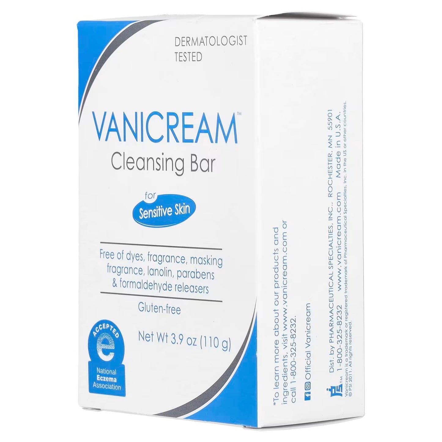 Vanicream Cleansing Bar 3.9 Oz (110 G) Pack of 4 by Vanicream