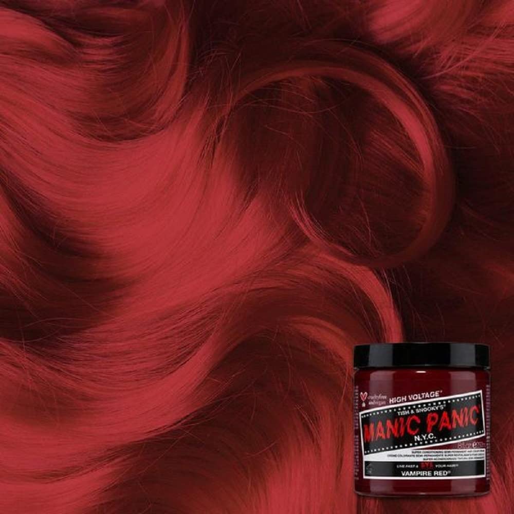 MANIC PANIC Classic Vampire Red Semi Permanent Hair Color - Deep Blood Red Hair Dye for Women & Men That Lasts 4-6 Weeks - Vegan, Ammonia & Cruelty-Free - Create & Mix Custom Shades (4oz / 3pk)