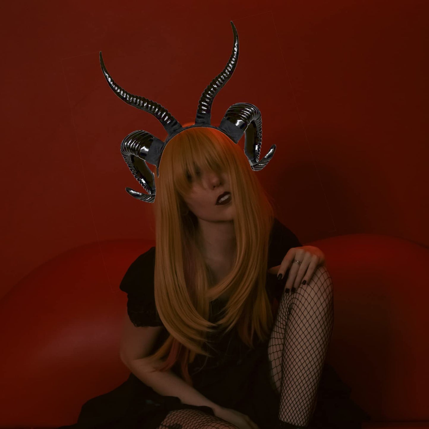 Moyubath Devil Horns Headband, Black Maleficent Antlers Gothic Steampunk Demon Horns Headband for Halloween Fancy Dress Costume Photo Props
