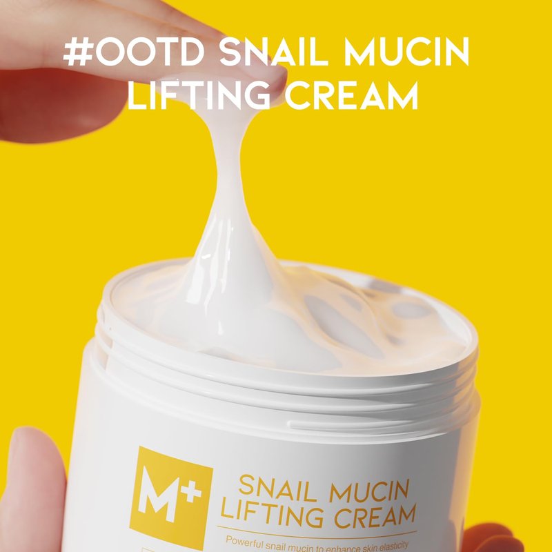 #OOTD Snail Mucin Moisturizer Cream for Face and Neck, Firming & Deep Hydrating Facial Cream, Smoothing Korean Skincare for Glass Skin (3.38 Fl Oz)