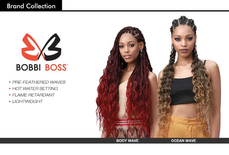MULTI PACK DEALS! Bobbi Boss Synthetic Hair Braids Pre-Feathered 3X King Tips Body Wave 28" (3-PACK, T1B/27)