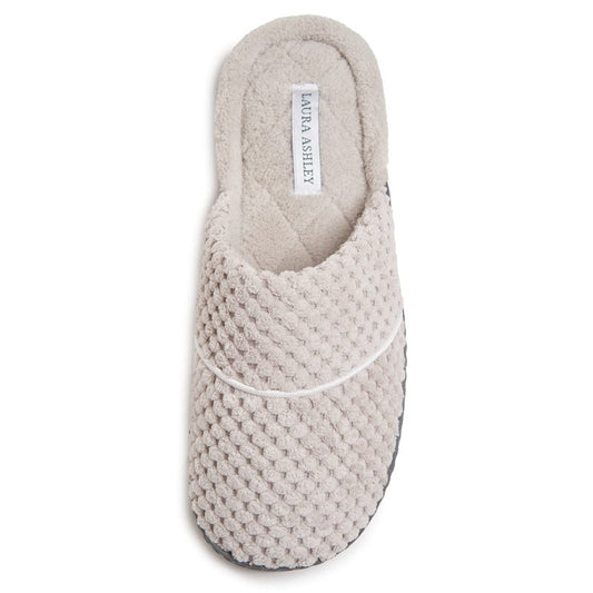 Laura Ashley Women's Spa Slip-On Rugged Scuff Slipper, Non-Slip House Slippers with Cushioned Insole for Ladies, Clay, Medium