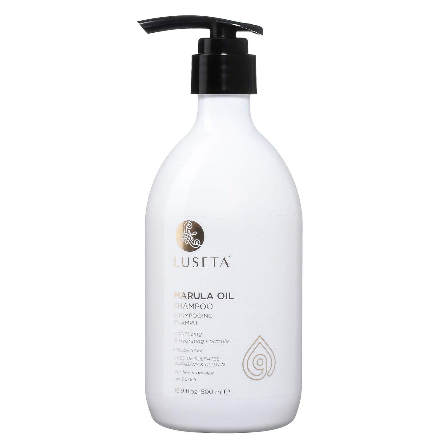 Luseta Marula Oil Shampoo for Dry, Damaged Hair - Moisturizing Formula for Frizz Control & Split End Repair | 16.9 fl oz