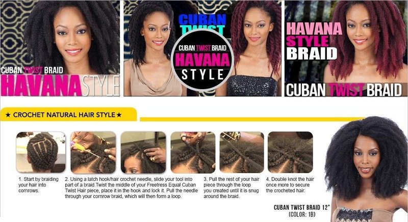 Freetress Equal Synthetic Hair Braids - Double Strand Cuban Twist Braid 16" | 6-Pack, Color 2