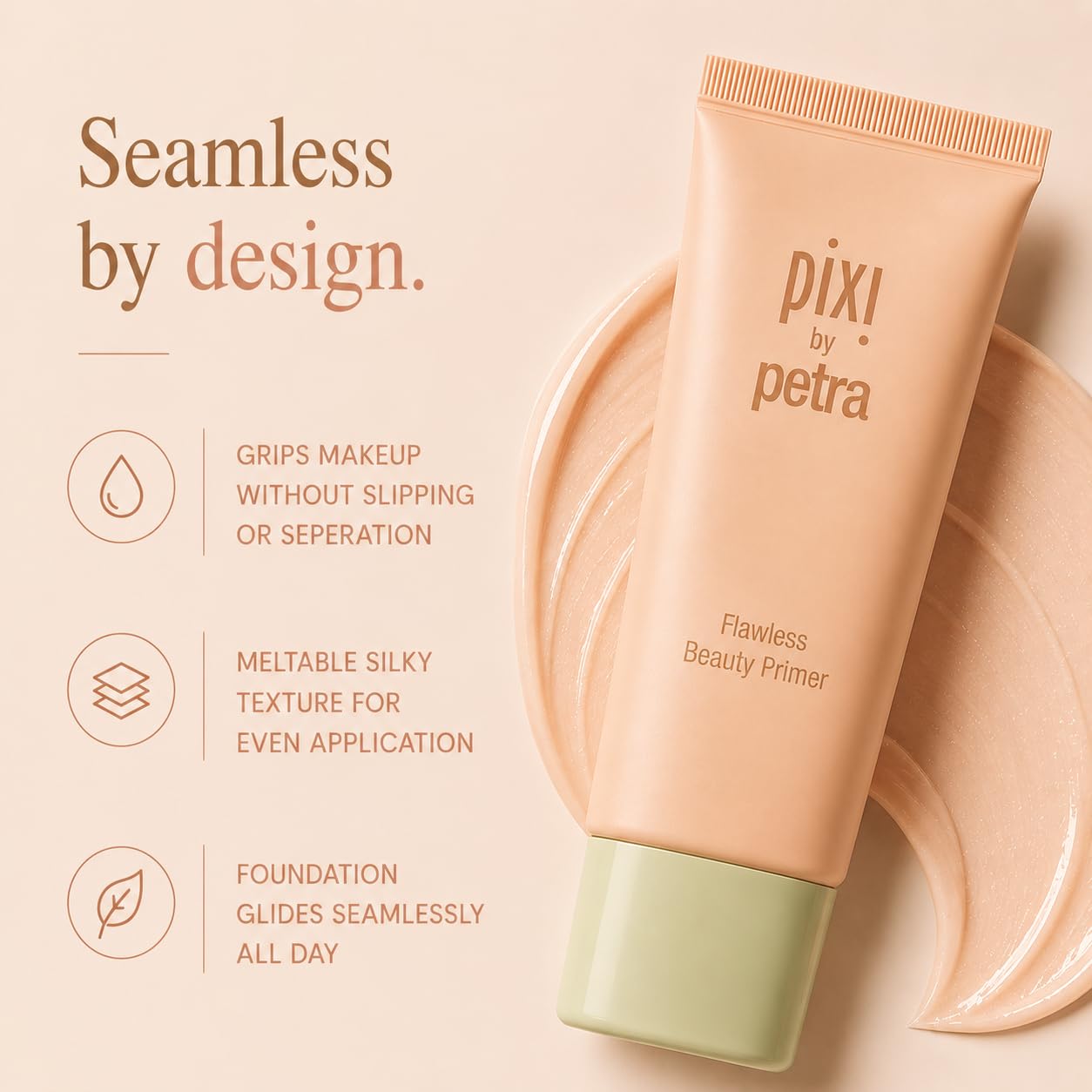 Pixi Beauty Flawless Beauty Primer, Hydrating Glow Face Primer with Vitamin A C and E, Smoothing Makeup Base for a Radiant Lit-From-Within Finish, All Skin Types, 1 fl oz / 30 ml