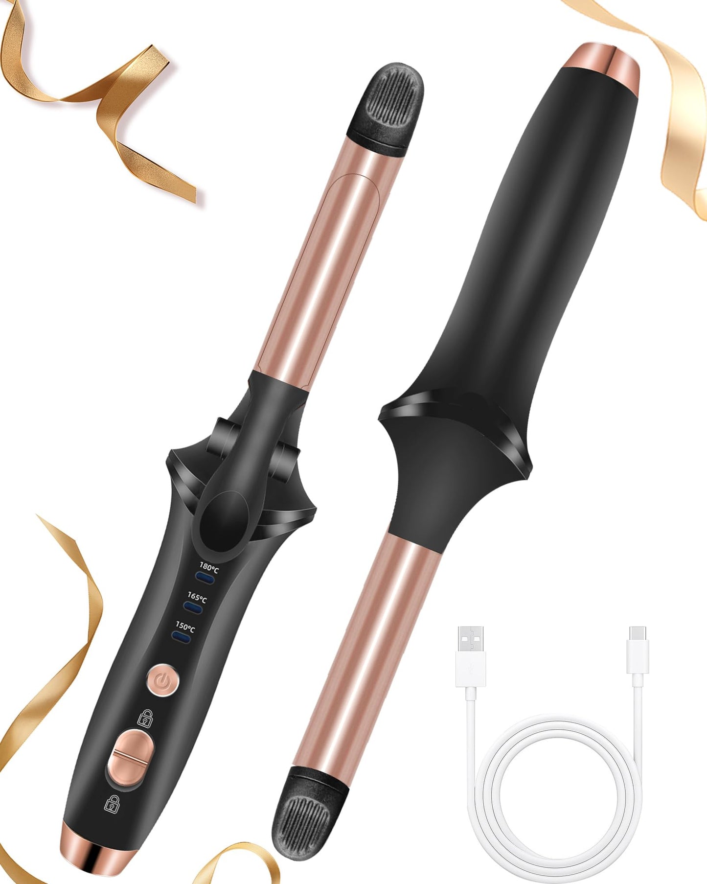 Cordless Curling Iron,4000 mAh USB Rechargeable Mini Travel Curling Iron