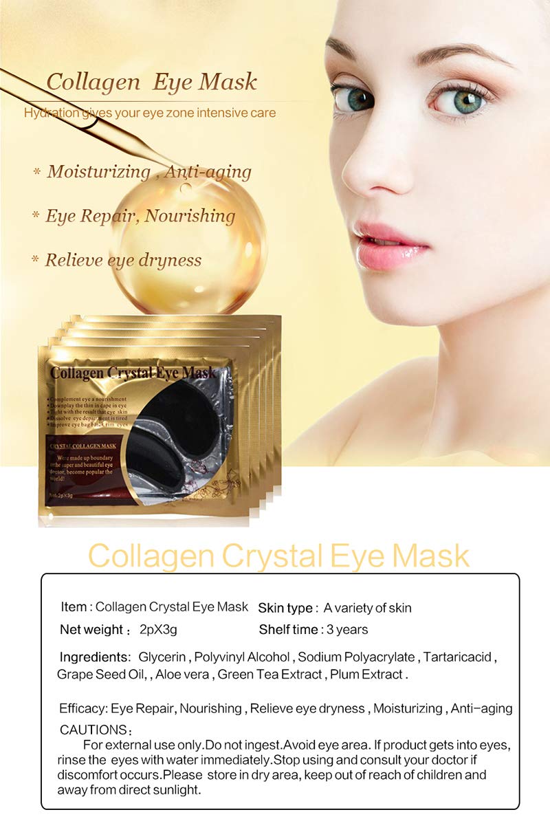 Under Eye Patches, 30 Pairs Gold Eye Mask, Eye Gel Pads With Collagen Treatment for Reducing Dark Circles, Lighten Wrinkles Anti-Aging Moisturizing, Fine Lines Eye Bags Puffiness for Women Men
