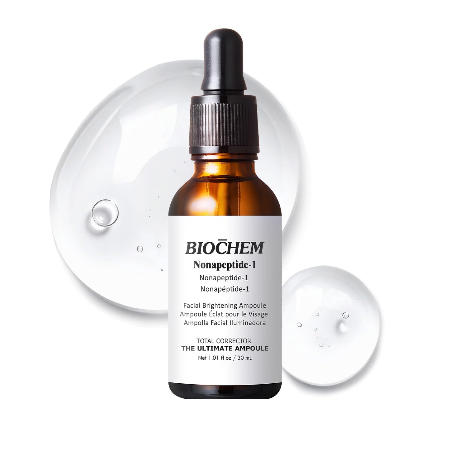 BIOCHEM Nonapeptide-1 Brightening Serum– Ampoule for Even Skin Tone & Natural Glow– Anti-Aging Peptide Treatment for Face & Neck,1.01 fl oz/30 mL