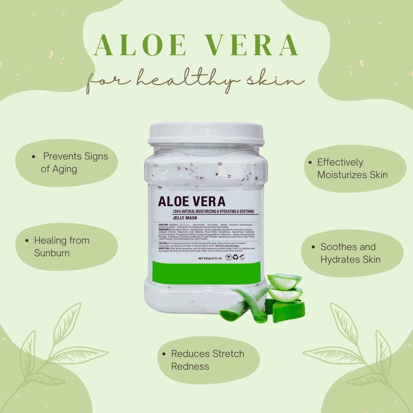 DR MEINAIER Vajacial Hydro Jelly Mask Powder for Face, Collagen Face Mask for Women, Jelly Facial Mask for Teens and Women (Aloe Vera)